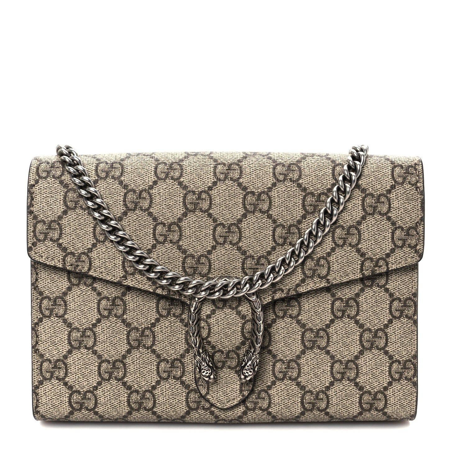GG Supreme Monogram Mini Dionysus Chain Wallet Beige Taupe