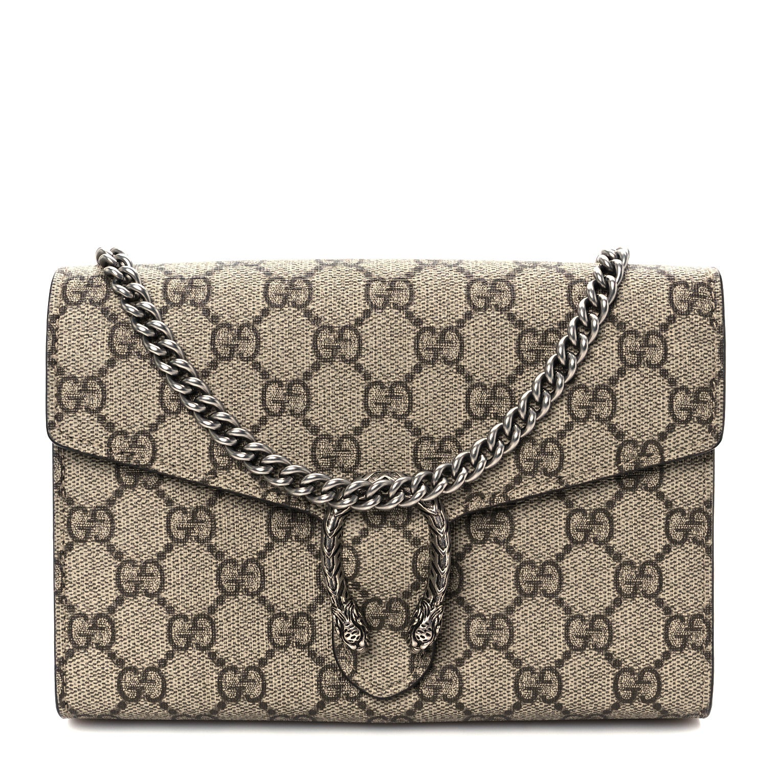 Gucci GG Supreme Monogram Mini Dionysus Chain Wallet Beige Taupe 1 of 10