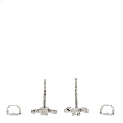 Tiffany Platinum Diamond Flower Cross Screw Back Earrings 3 of 4