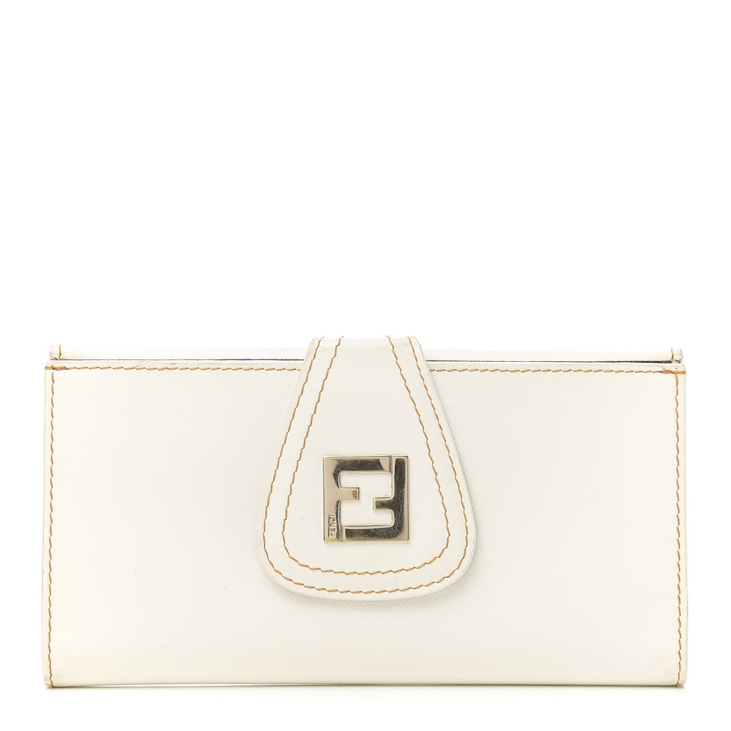 Fendi Coated Canvas Zucca Spalmati Continental Wallet White Tobacco 1 of 10