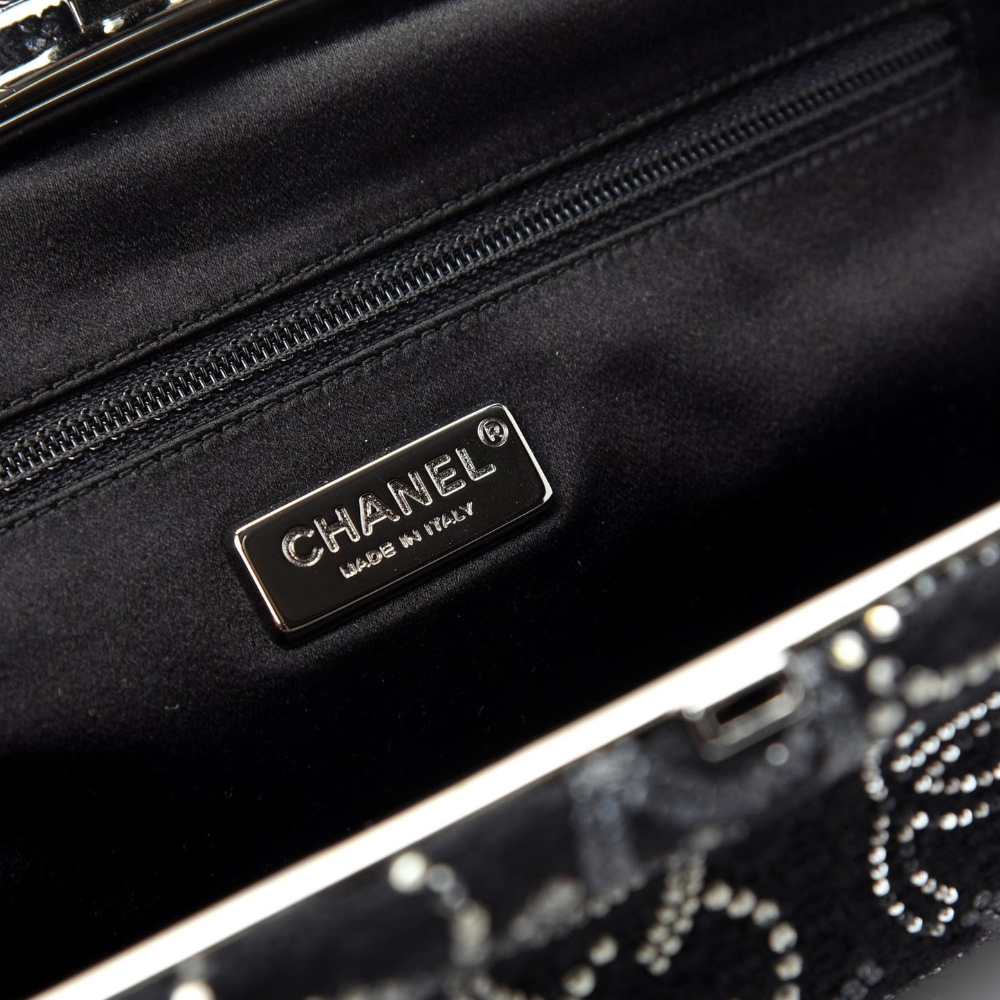 Tweed Strass Pudong Clutch Black