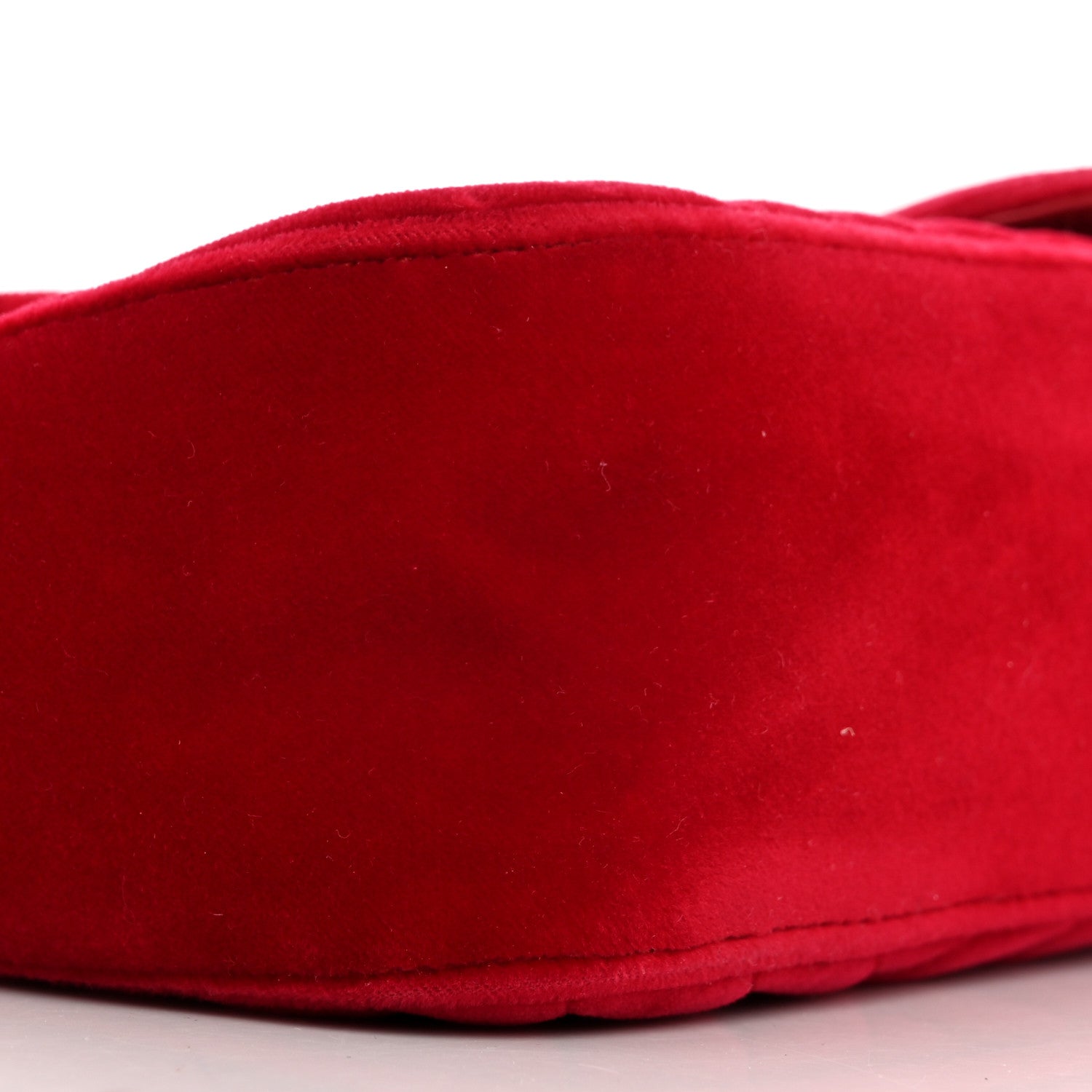 Gucci Velvet Matelasse Small GG Marmont Shoulder Bag Hibiscus Red 9 of 11