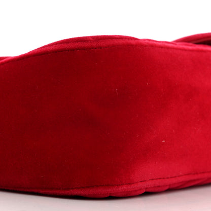 Gucci Velvet Matelasse Small GG Marmont Shoulder Bag Hibiscus Red 9 of 11