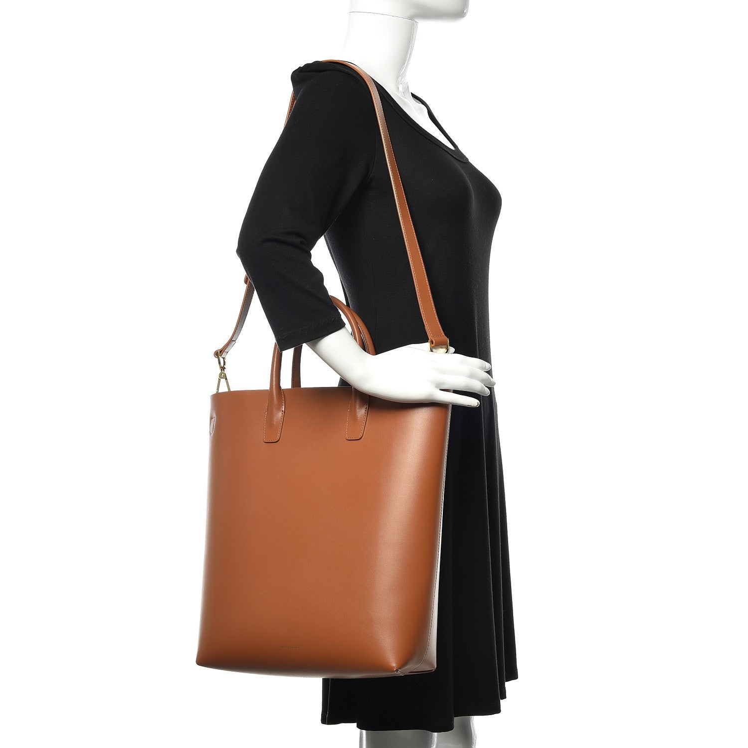 Mansur Gavriel Calfskin North South Tote Saddle 2 of 10