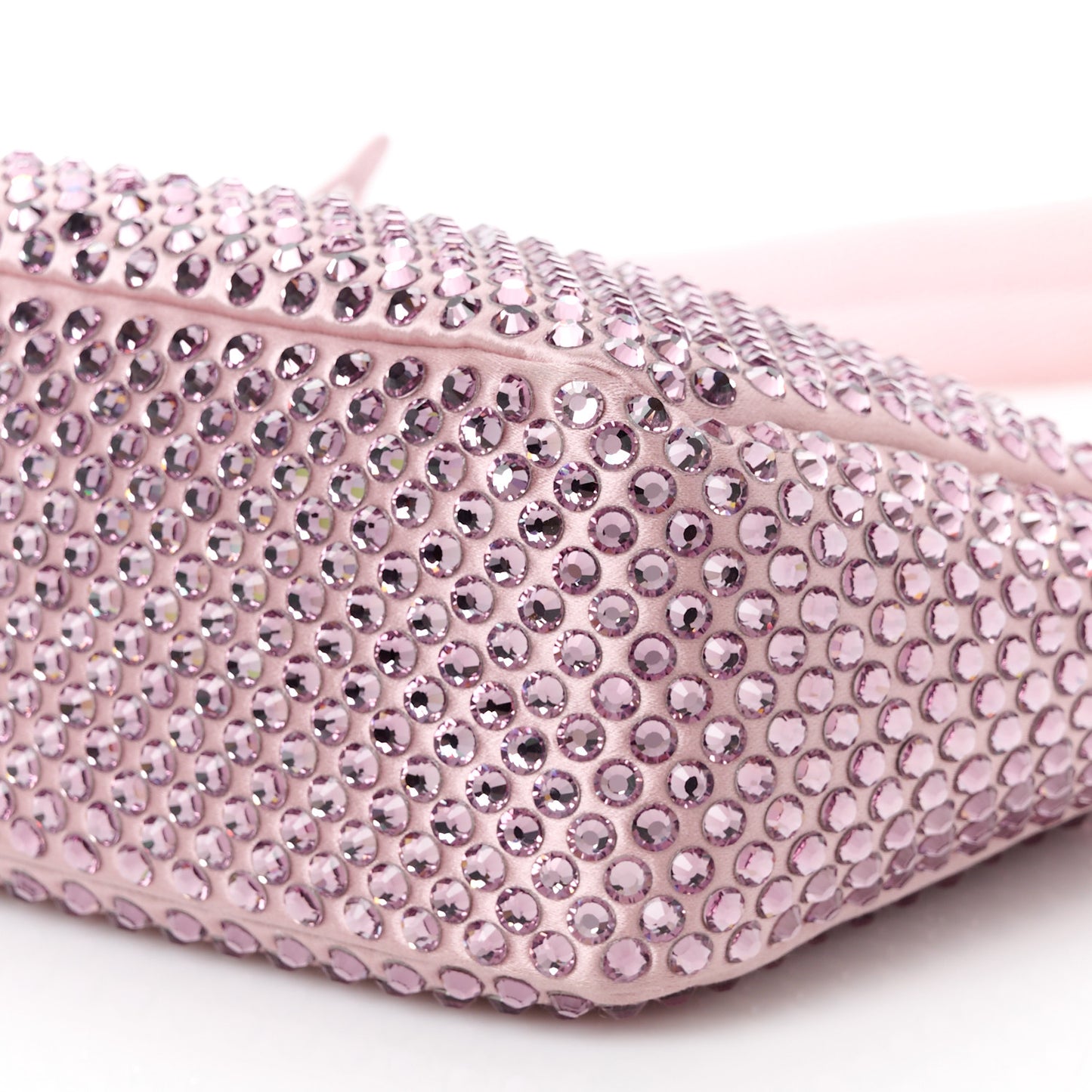 Satin Crystal Mini Re-Edition 2000 Bag Alabastro