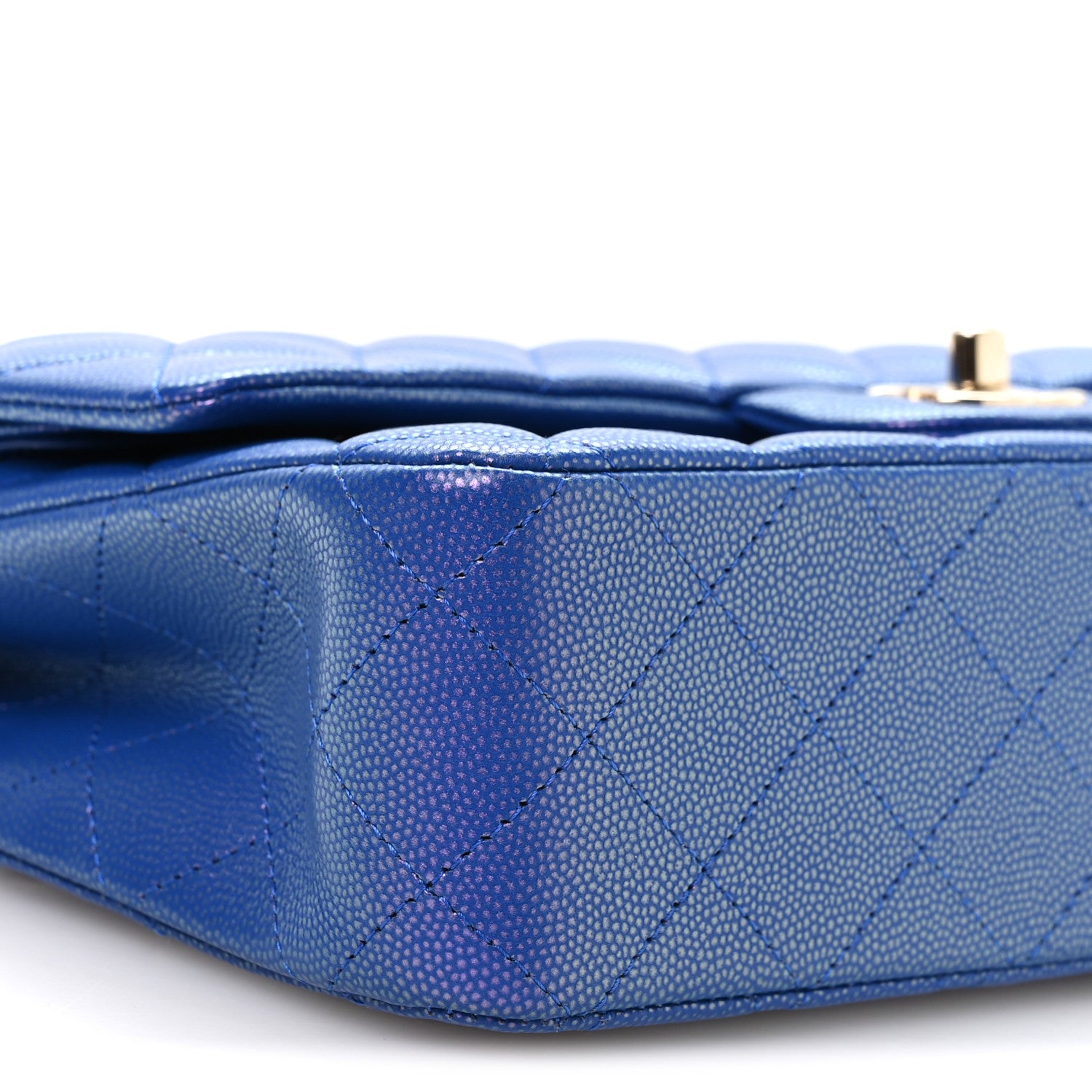Chanel Iridescent Caviar Quilted Medium Double Flap Blue 1879012