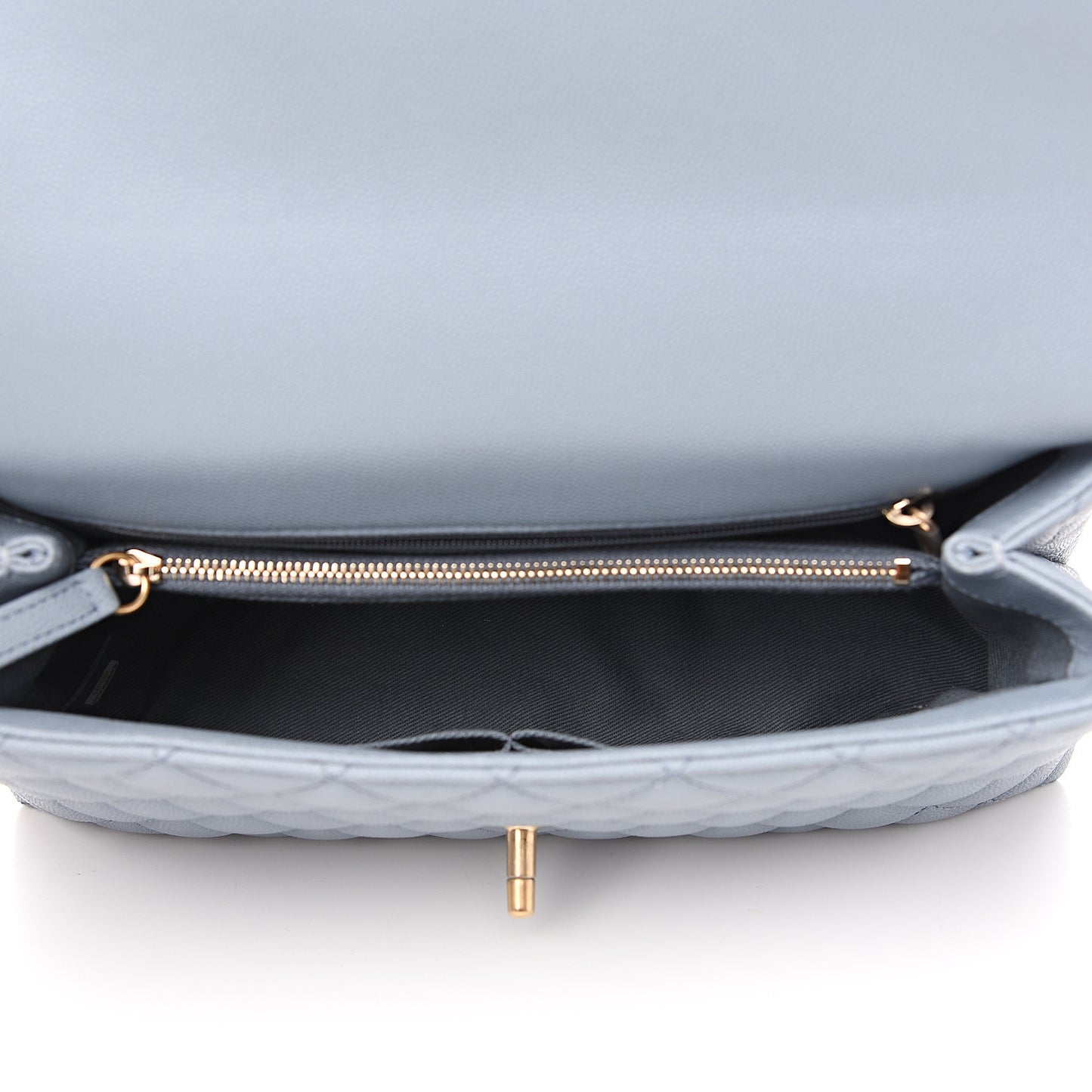 Caviar Quilted Small Coco Handle Flap Blue
