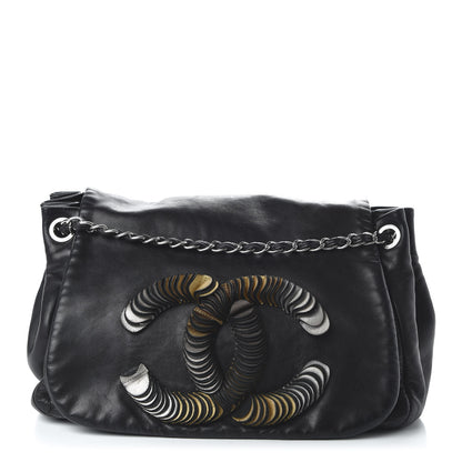 Chanel Lambskin CC Disc Accordion Flap Black 1 of 10