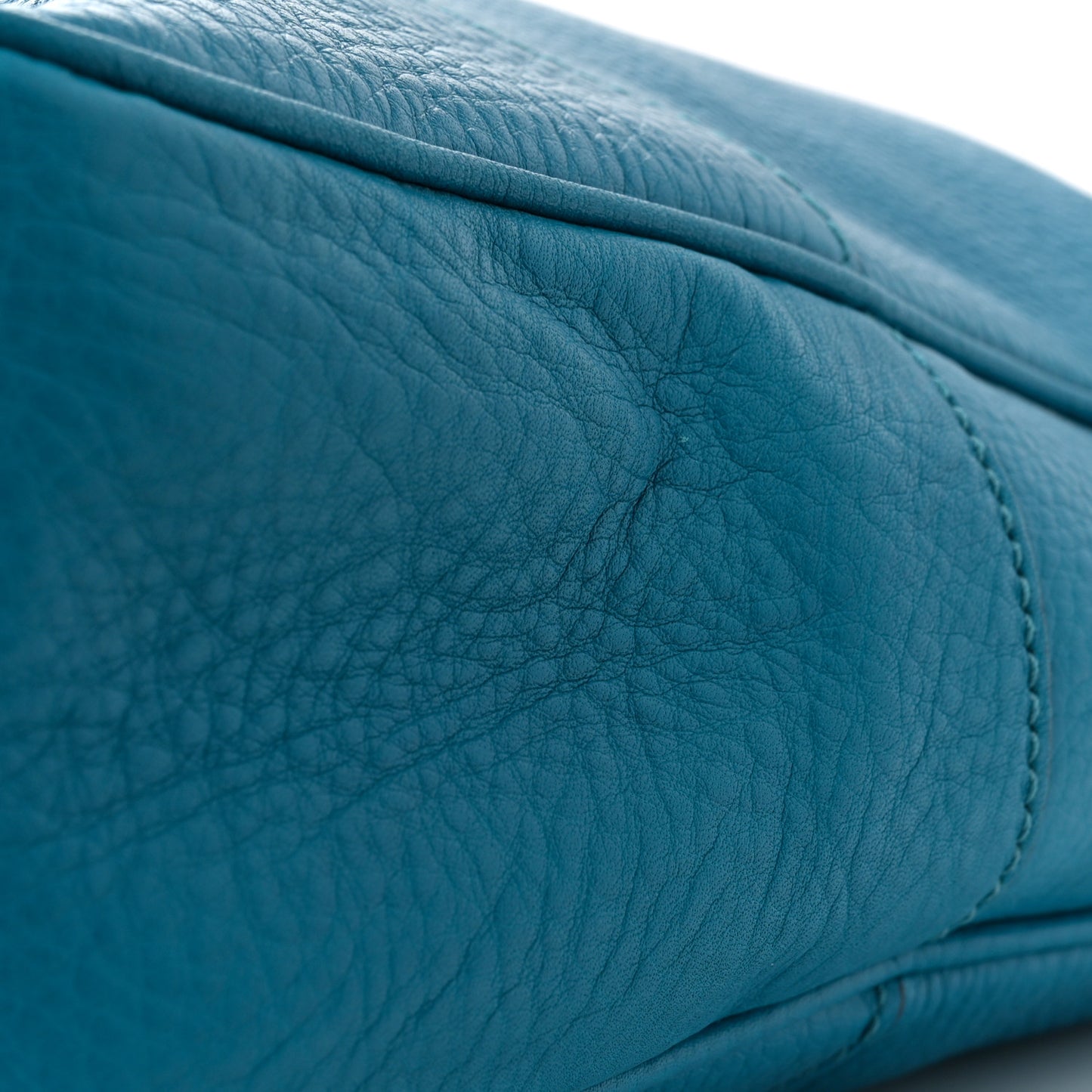 Pebbled Calfskin Medium Diana Bamboo Shoulder Bag Turquoise