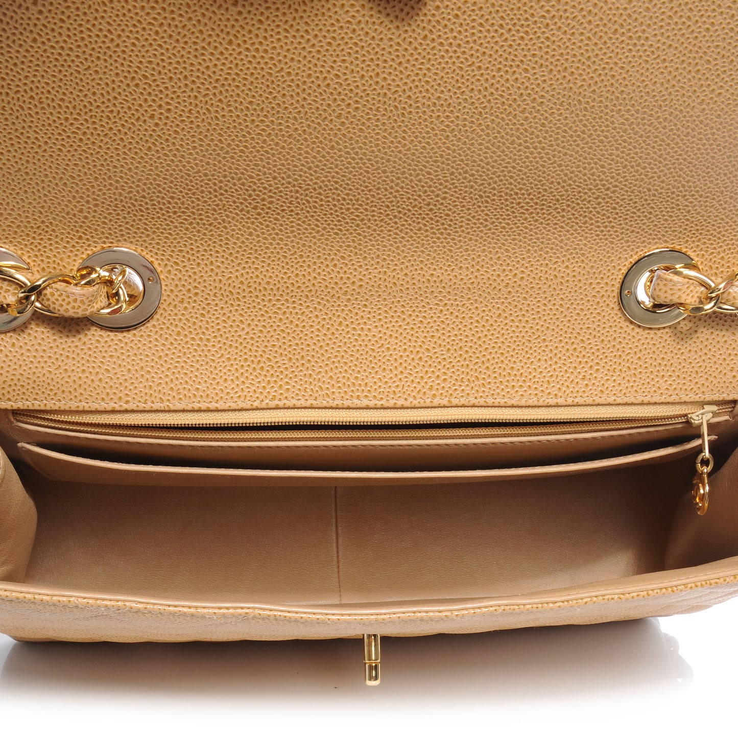 Caviar Jumbo Single Flap Beige