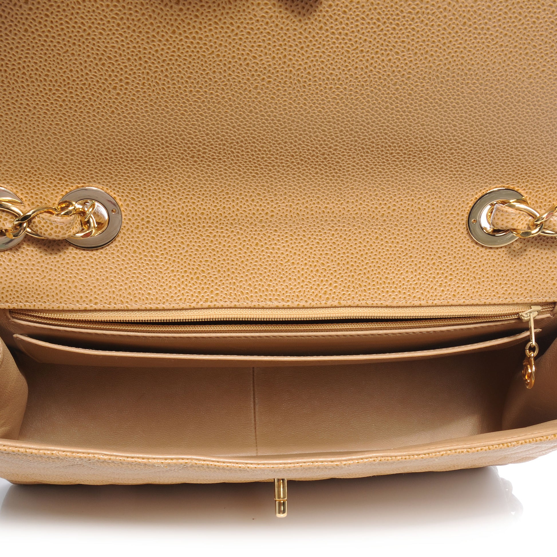 Chanel Caviar Jumbo Single Flap Beige 5 of 8