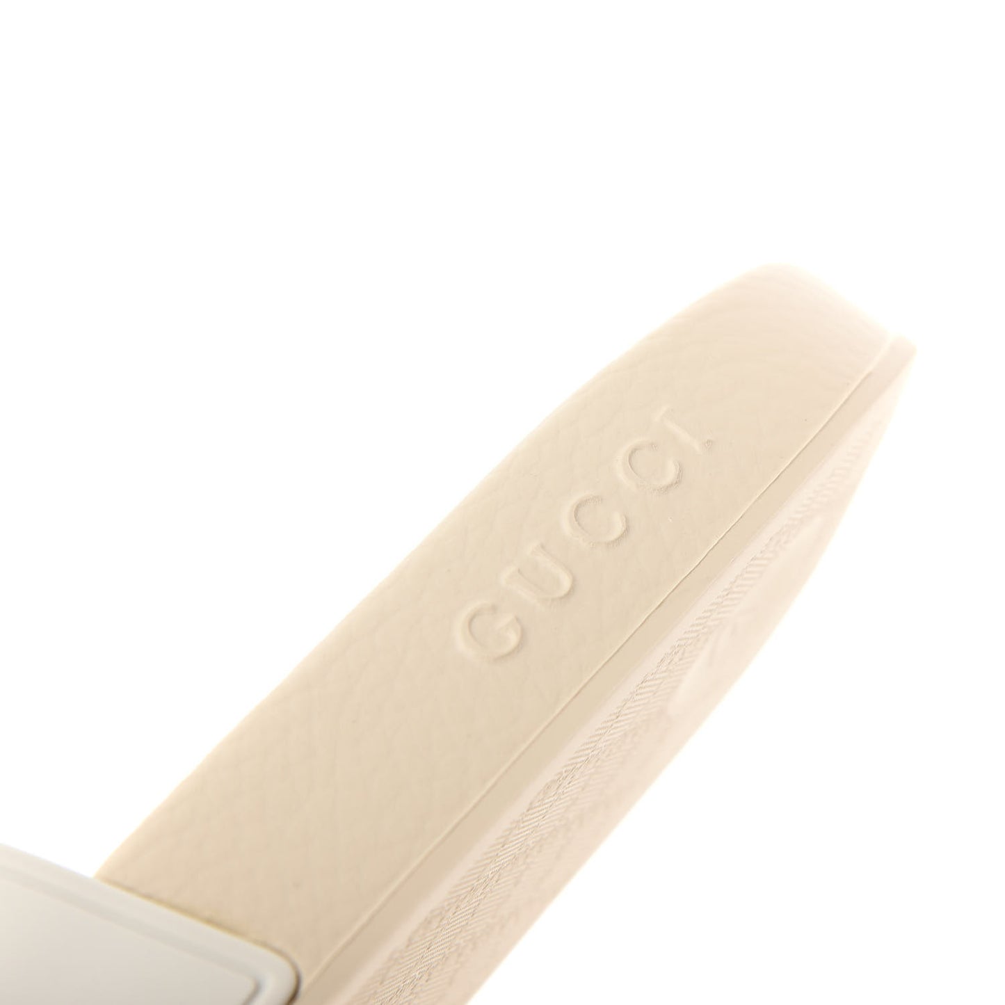 Rubber Logo Stamped Mens Slide Sandals 11 White
