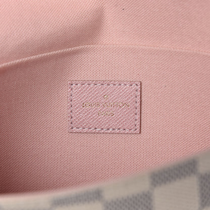 Louis Vuitton Damier Azur Pochette Felicie Chain Wallet Rose Ballerine 7 of 14
