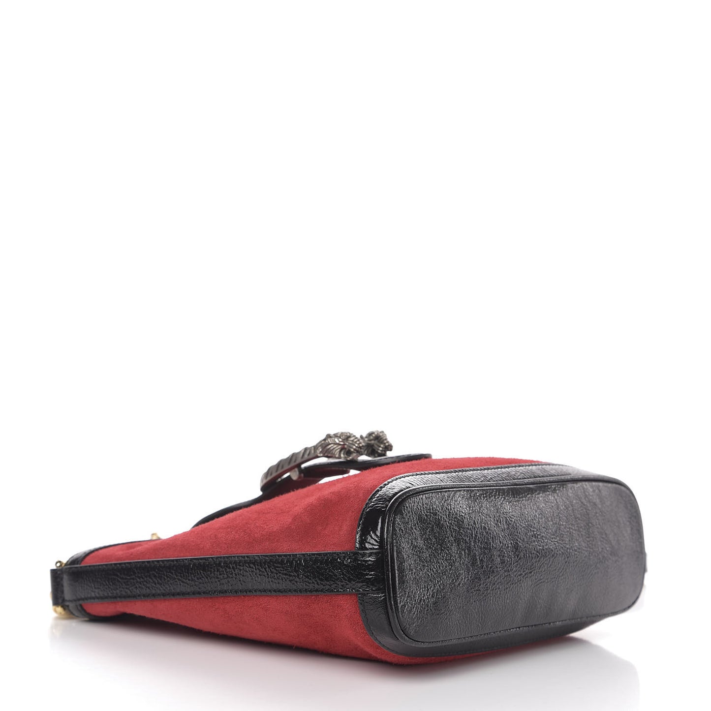 Suede Patent Medium Dionysus Bucket Bag Red