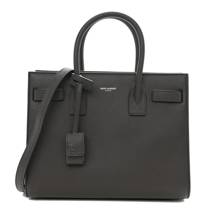 Saint Laurent Grained Calfskin Baby Sac De Jour Coal 1 of 10