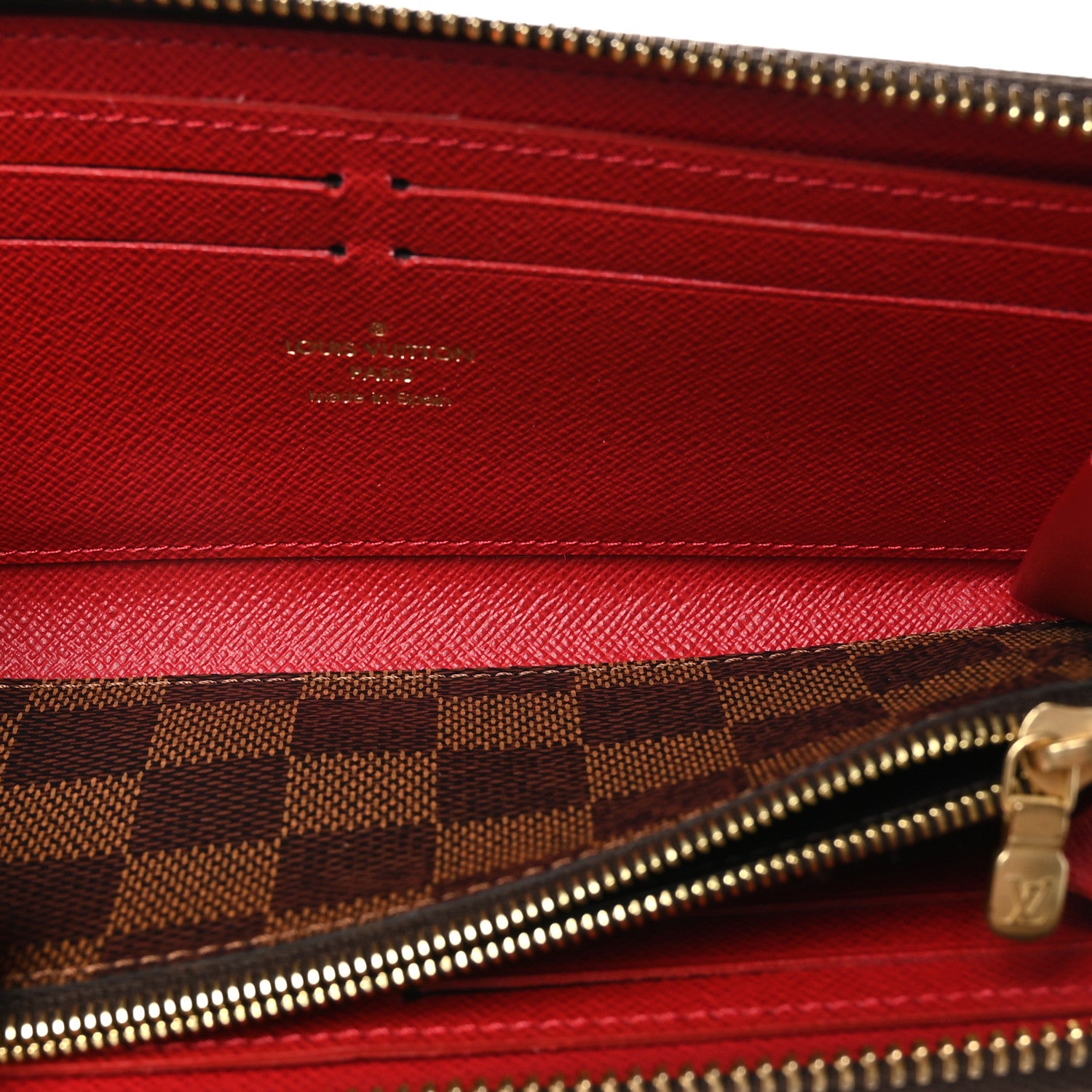 Louis Vuitton Damier Ebene Clemence Wallet Cherry 5 of 11