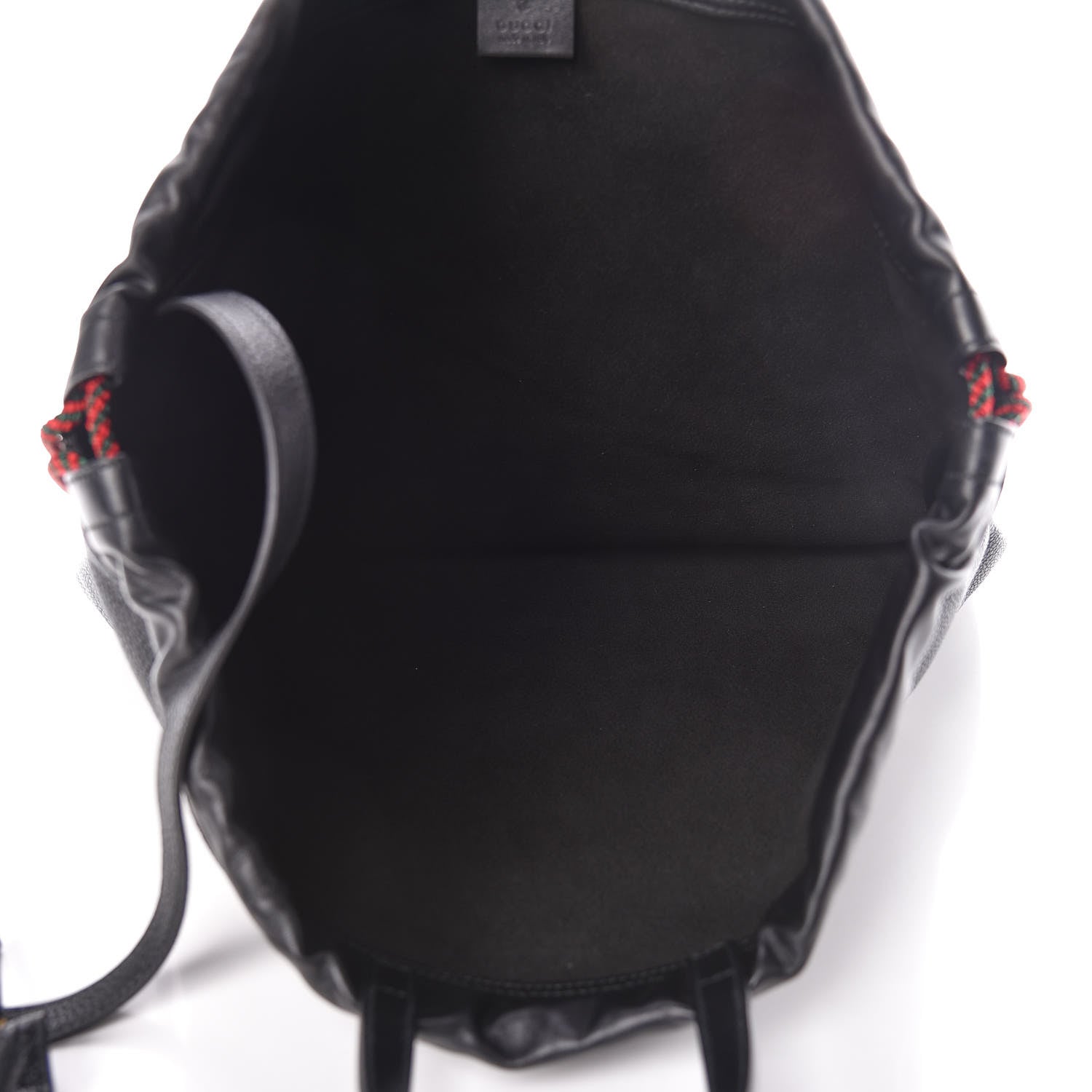 Gucci Calfskin Logo Drawstring Backpack Black 6 of 11