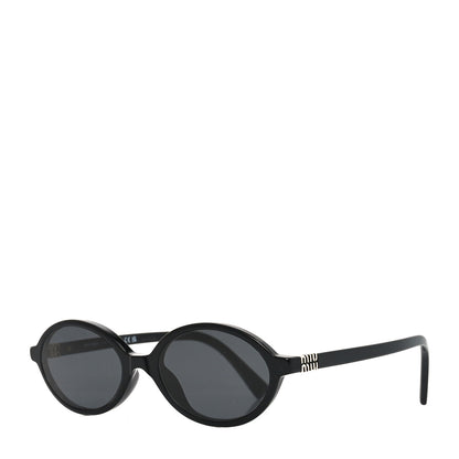Miu Miu Acetate Oval Regard Sunglasses SMU04Z Black 1 of 7