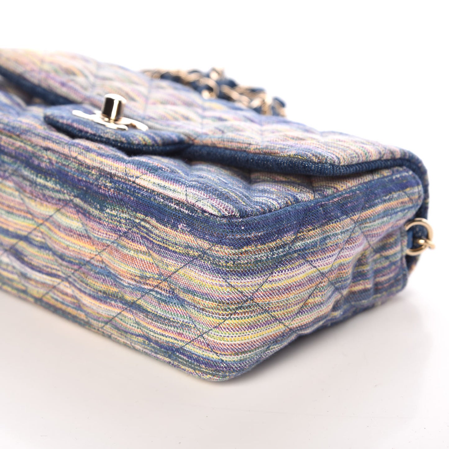 Striated Quilted Classics in Fabrics Mini Rectangular Flap Blue