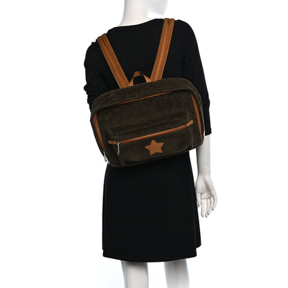 Gucci Calfskin Corduroy Childrens Interlocking G Star Patch Backpack Brown 2 of 9