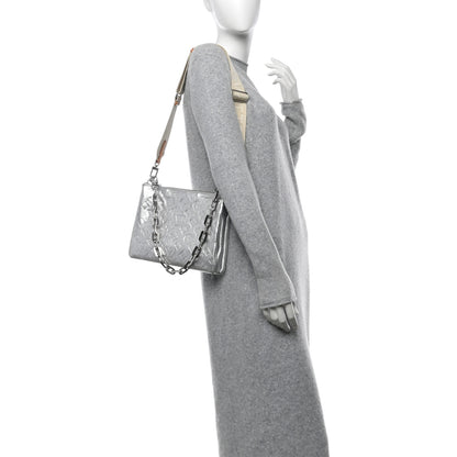 Louis Vuitton Metallic Lambskin Embossed Monogram Coussin PM Silver 2 of 9