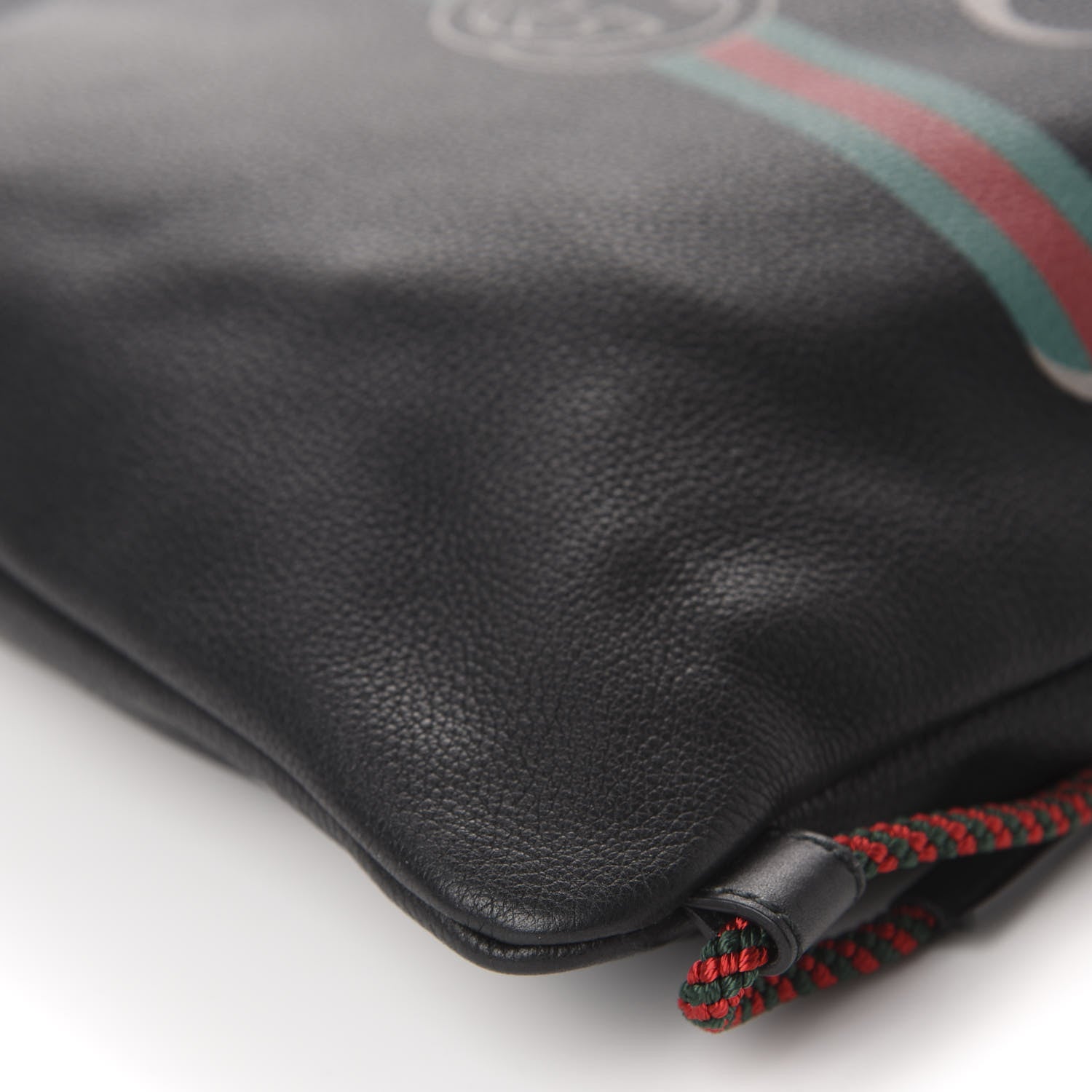 Gucci Calfskin Logo Drawstring Backpack Black 7 of 10