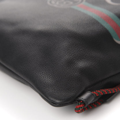 Gucci Calfskin Logo Drawstring Backpack Black 7 of 10