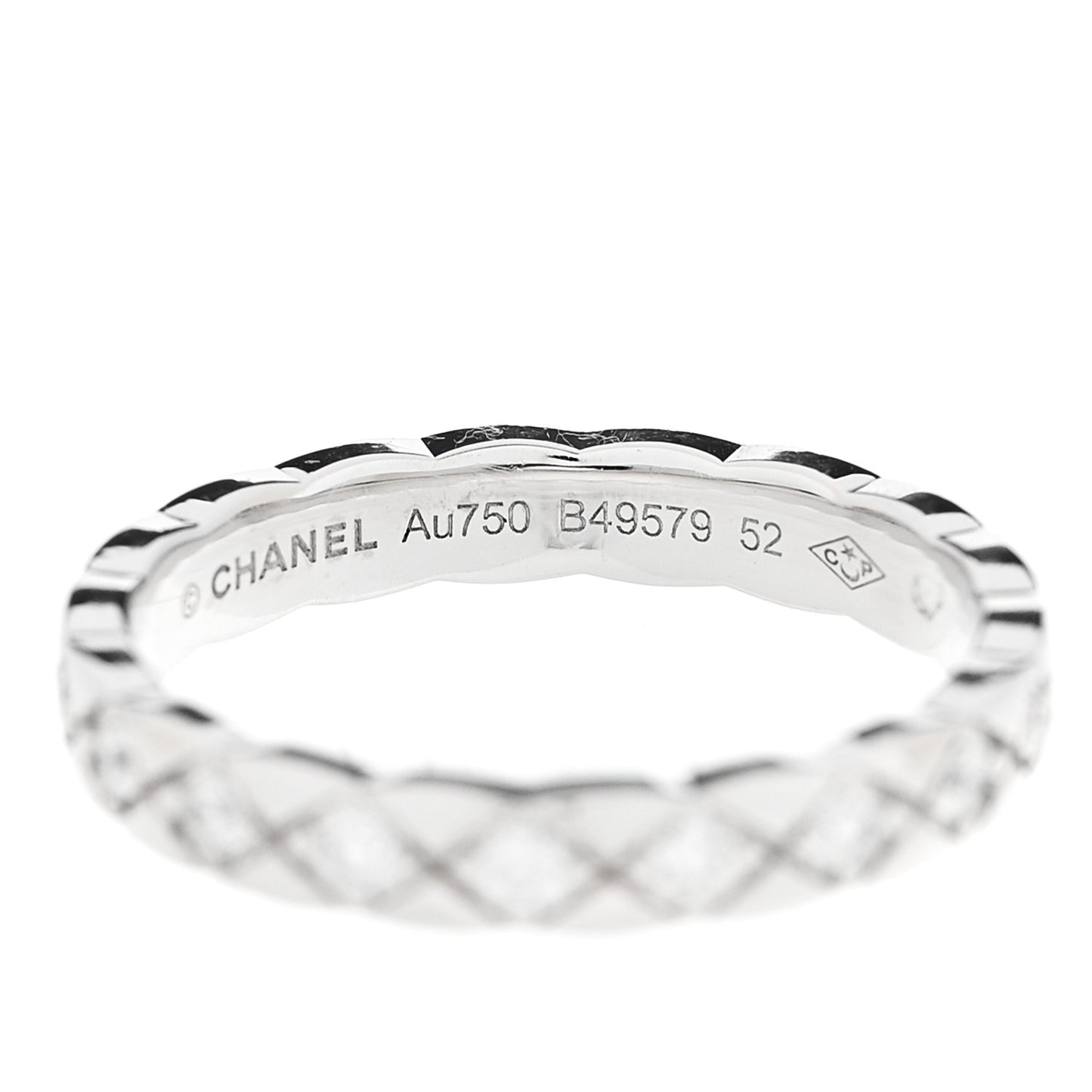 18K White Gold Diamond Mini Coco Crush Ring 52 6