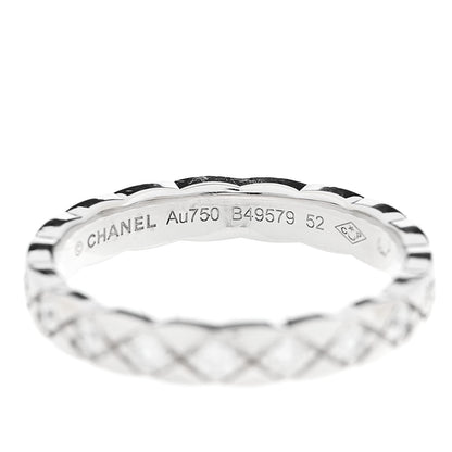 Chanel 18K White Gold Diamond Mini Coco Crush Ring 52 6 4 of 5