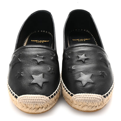 Saint Laurent Nappa Embossed Stars Espadrilles 35.5 Black 3 of 11