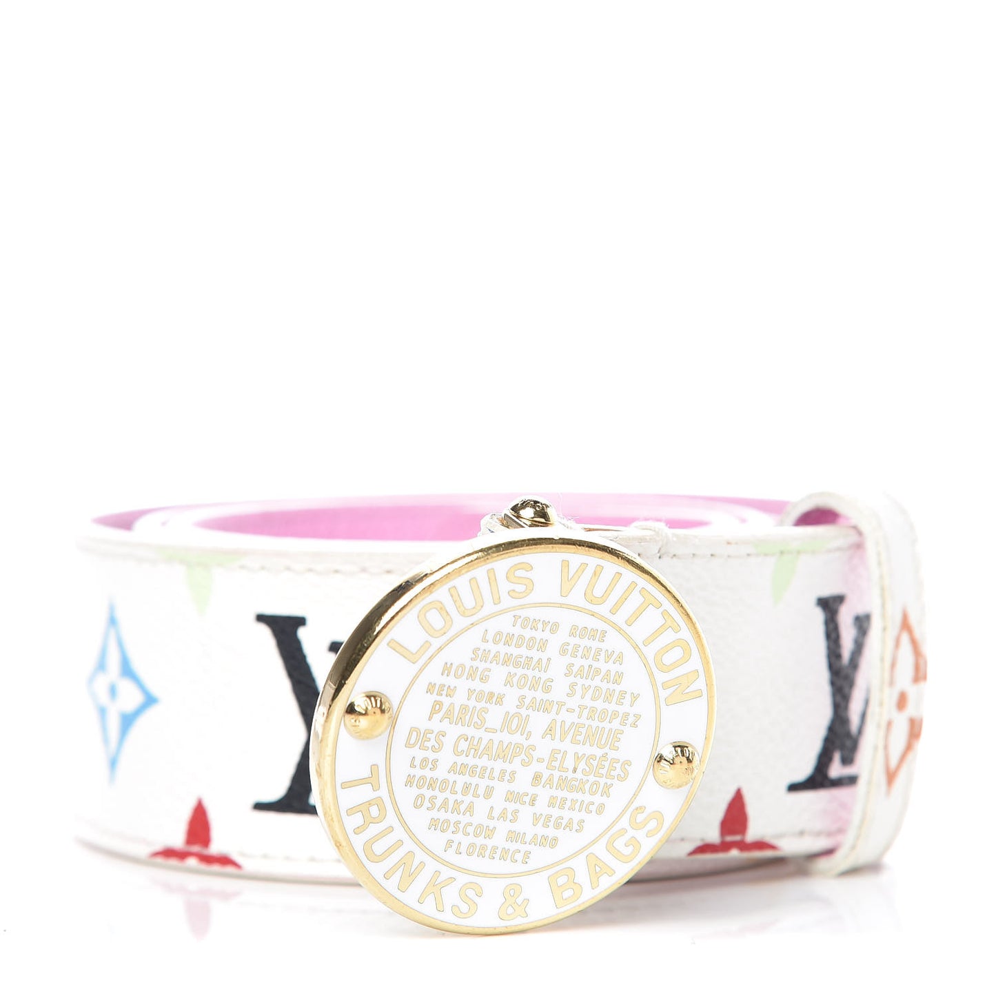Monogram Multicolor Trunks and Bags Belt 80 32 White