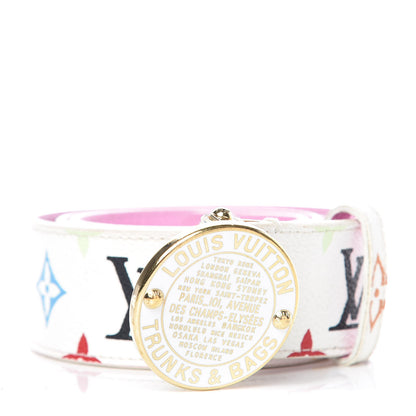 Louis Vuitton Monogram Multicolor Trunks and Bags Belt 80 32 White 1 of 10