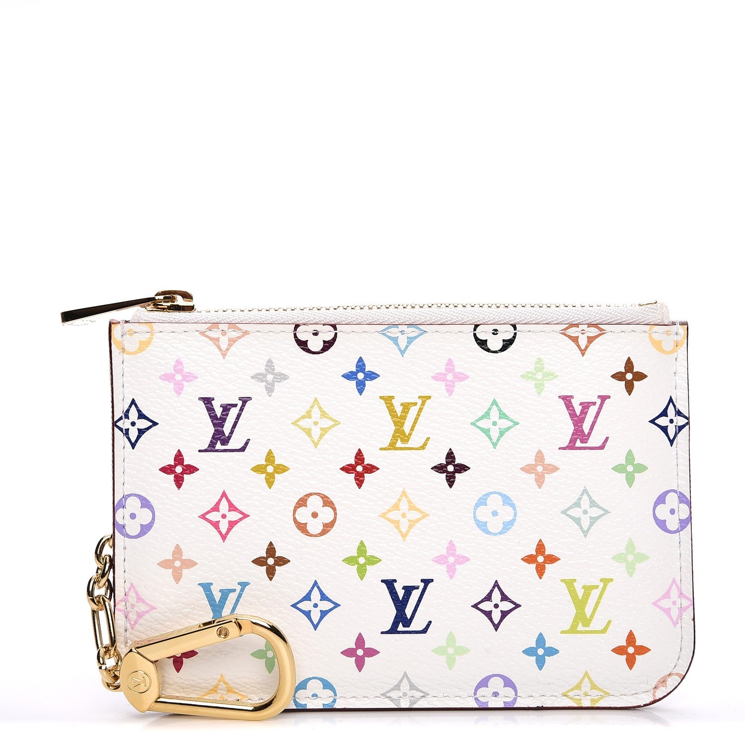 Louis Vuitton Monogram Multicolor Key Pouch White Litchi 1 of 8