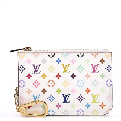 Louis Vuitton Monogram Multicolor Key Pouch White Litchi 1 of 8
