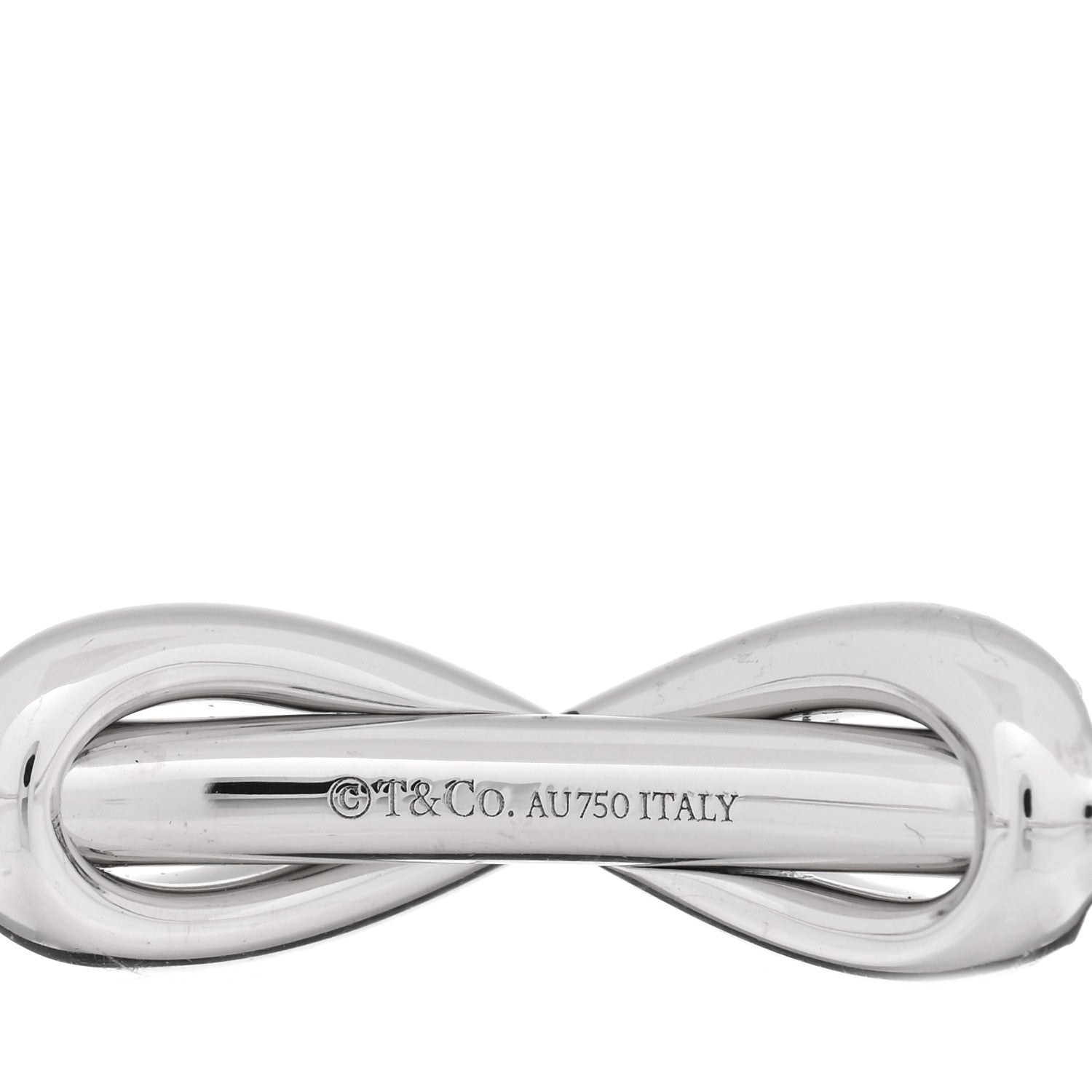 Tiffany 18K White Gold Diamond Infinity Cuff Bracelet 3 of 4