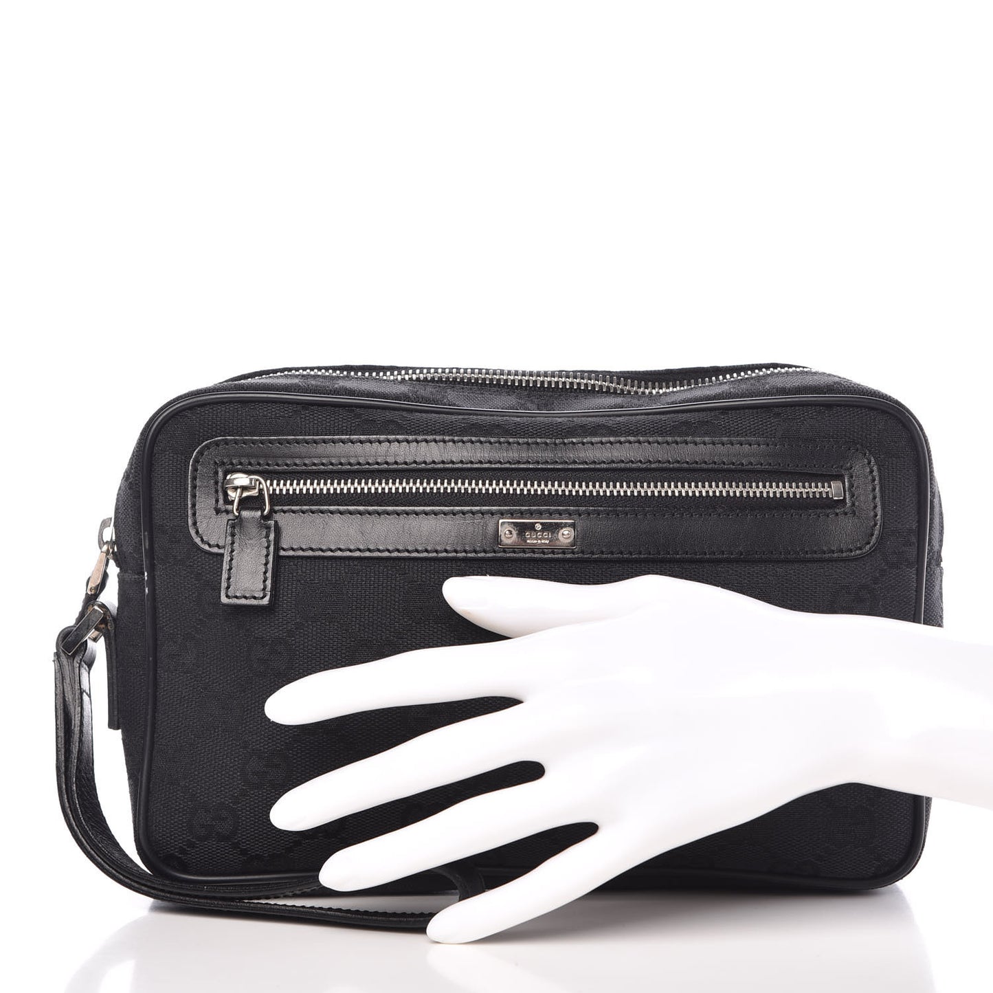 Monogram Wristlet Clutch Black