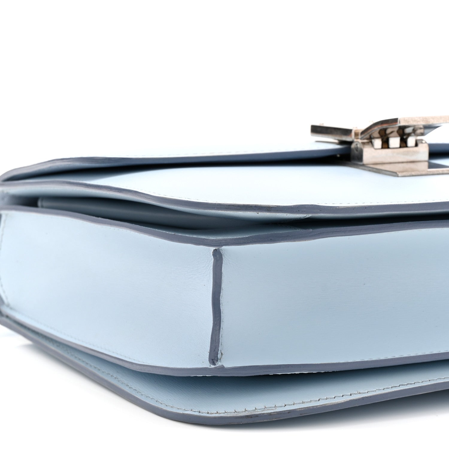 Celine Box Calfskin Medium Classic Box Flap Bag Pale Blue 9 of 10