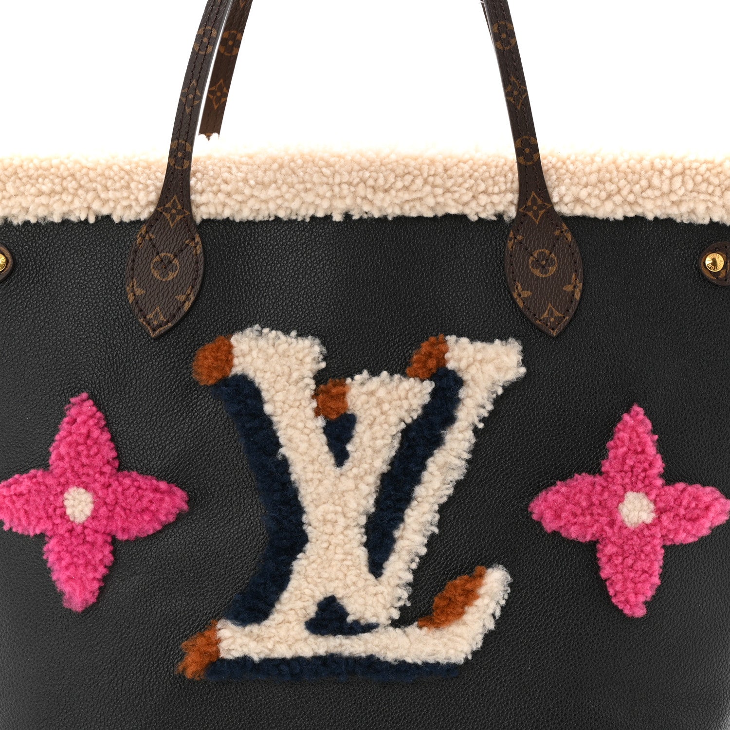 Louis Vuitton Calfskin Monogram Teddy Neverfull MM Black 16 of 21