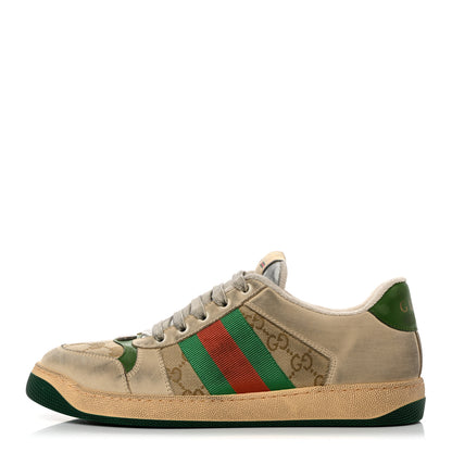 Gucci GG Monogram Nubuck Web Mens Screener Sneakers New Sand Dusty 7 Milk Vintage Green 1 of 8