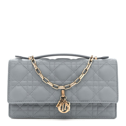 Christian Dior Lambskin Cannage Mini My Dior Top Handle Clutch Cloud Blue 1 of 13