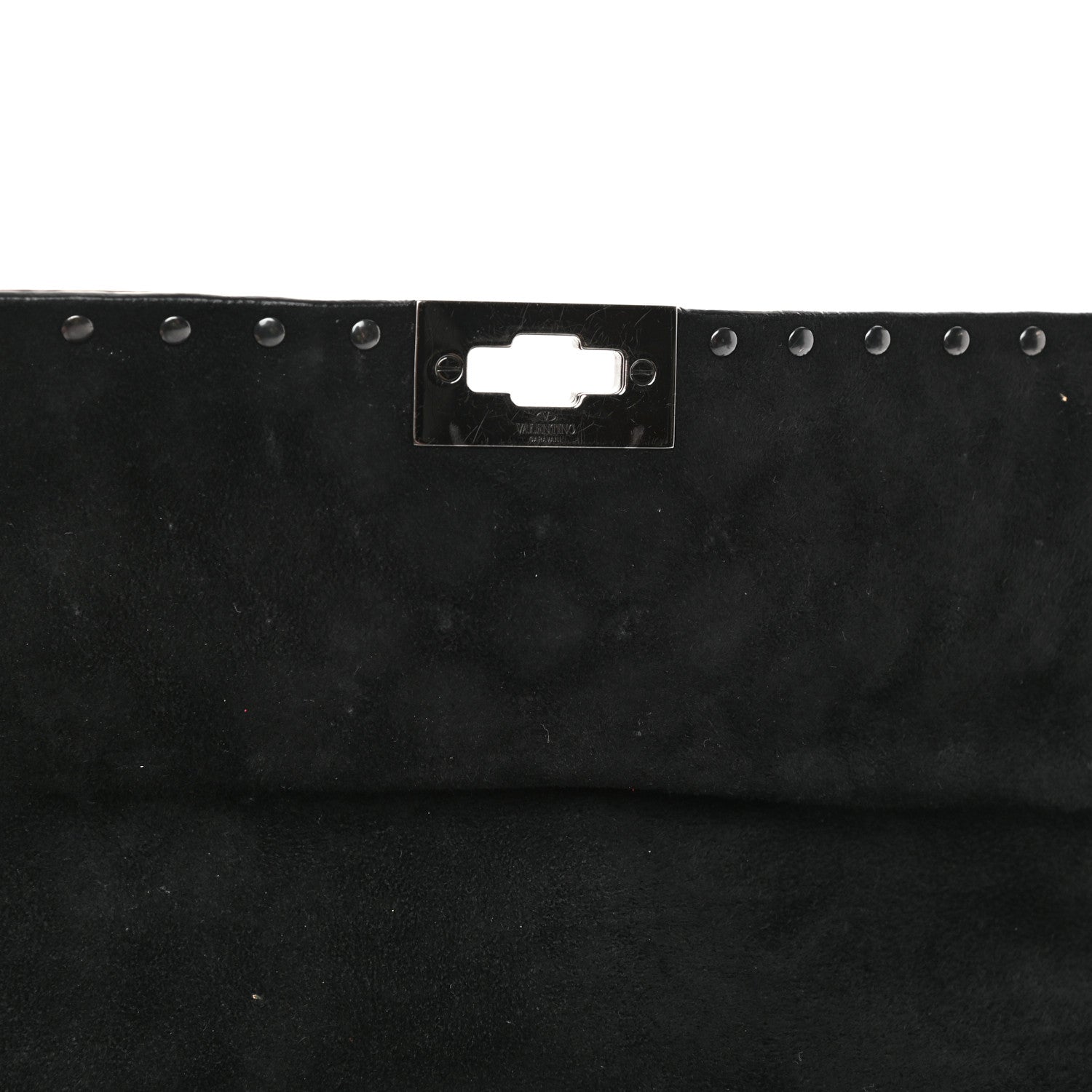 Valentino Garavani Craquele Nappa Large Rockstud Spike Shoulder Bag Black 10 of 15