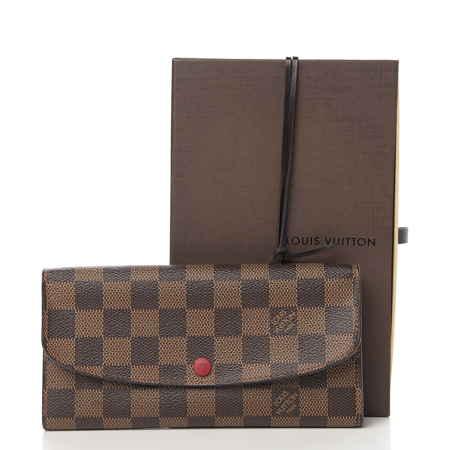 Damier Ebene Emilie Wallet Red