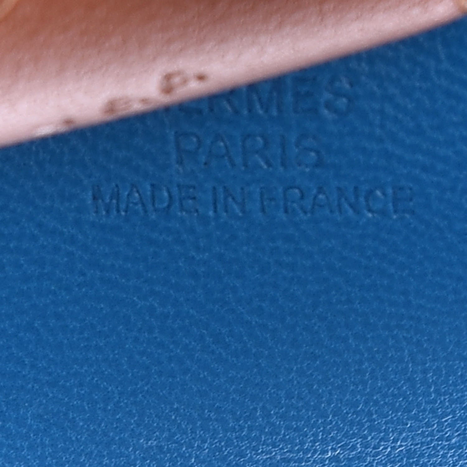 Hermes Milo Lambskin Grigri Rodeo Horse Bag Charm MM Blue Zanzibar Rose Texas Gold 3 of 4