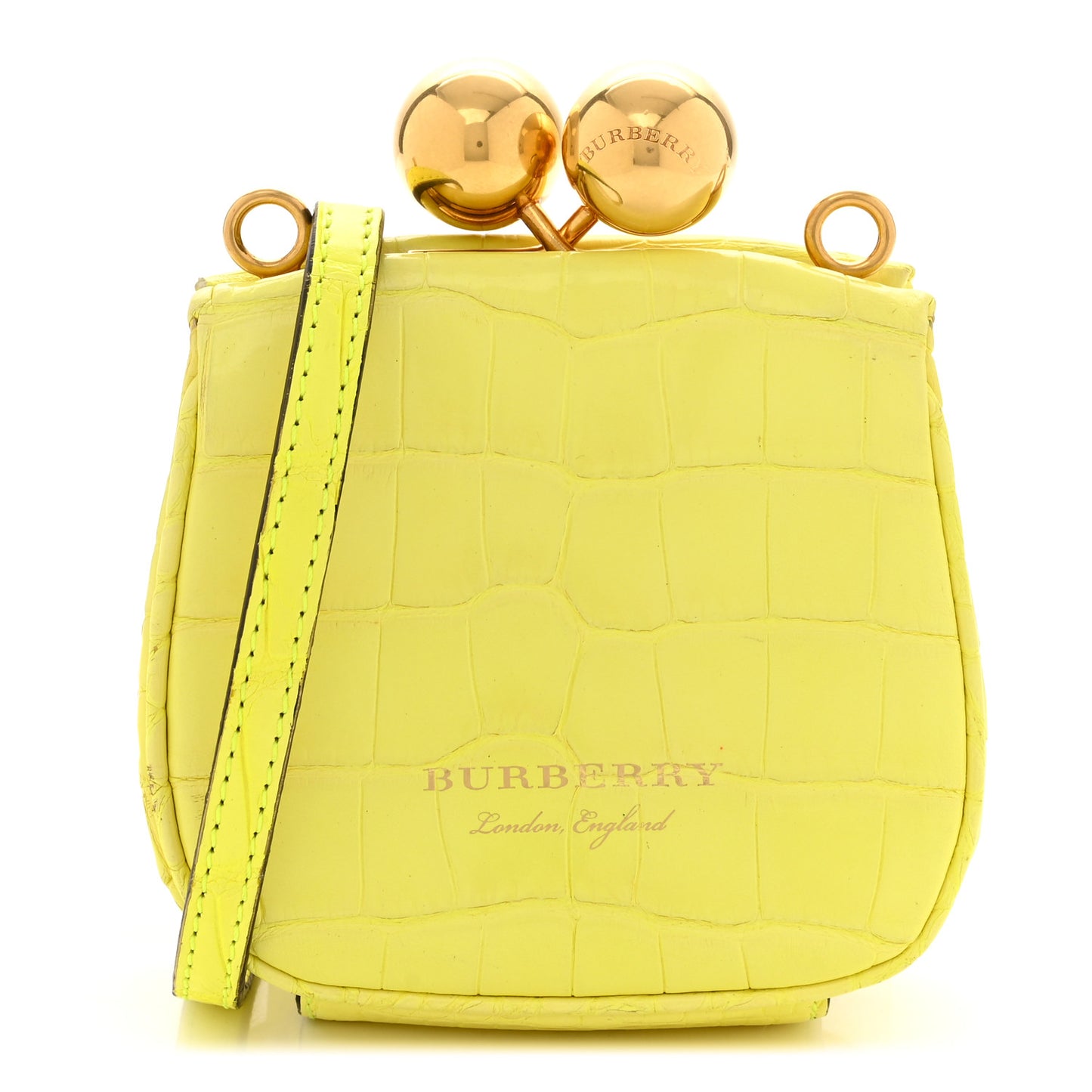 Alligator Mini Frame Bag Neon Yellow