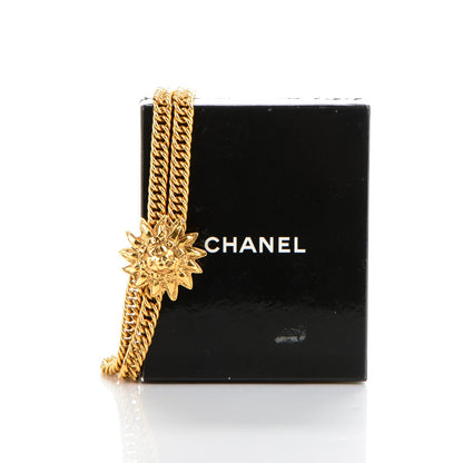 Chanel Multi Strand Chain Leo Lion Sun Medallion Necklace Gold 5 of 5