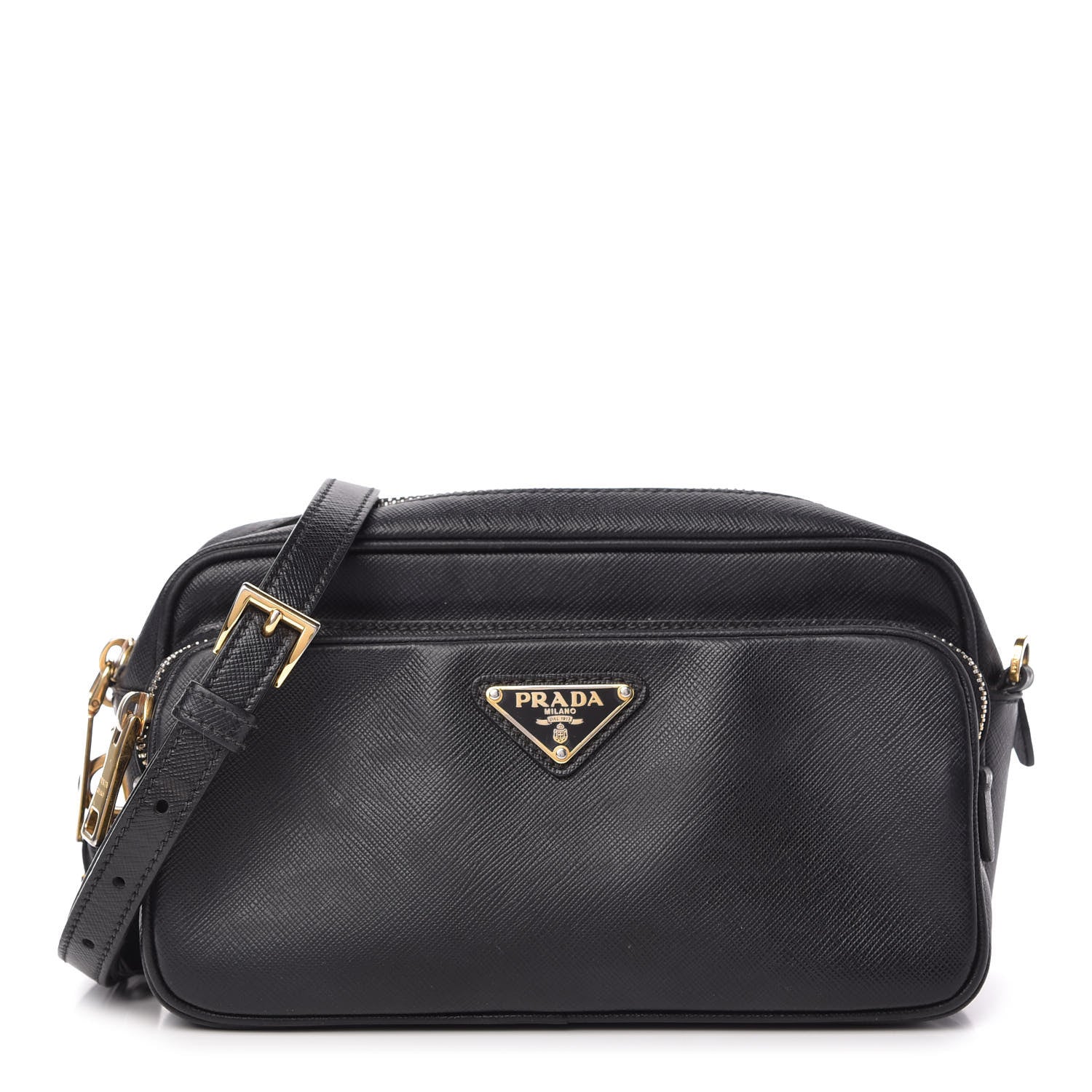 Prada Saffiano Lux Camera Case Crossbody Bag Black 1 of 10