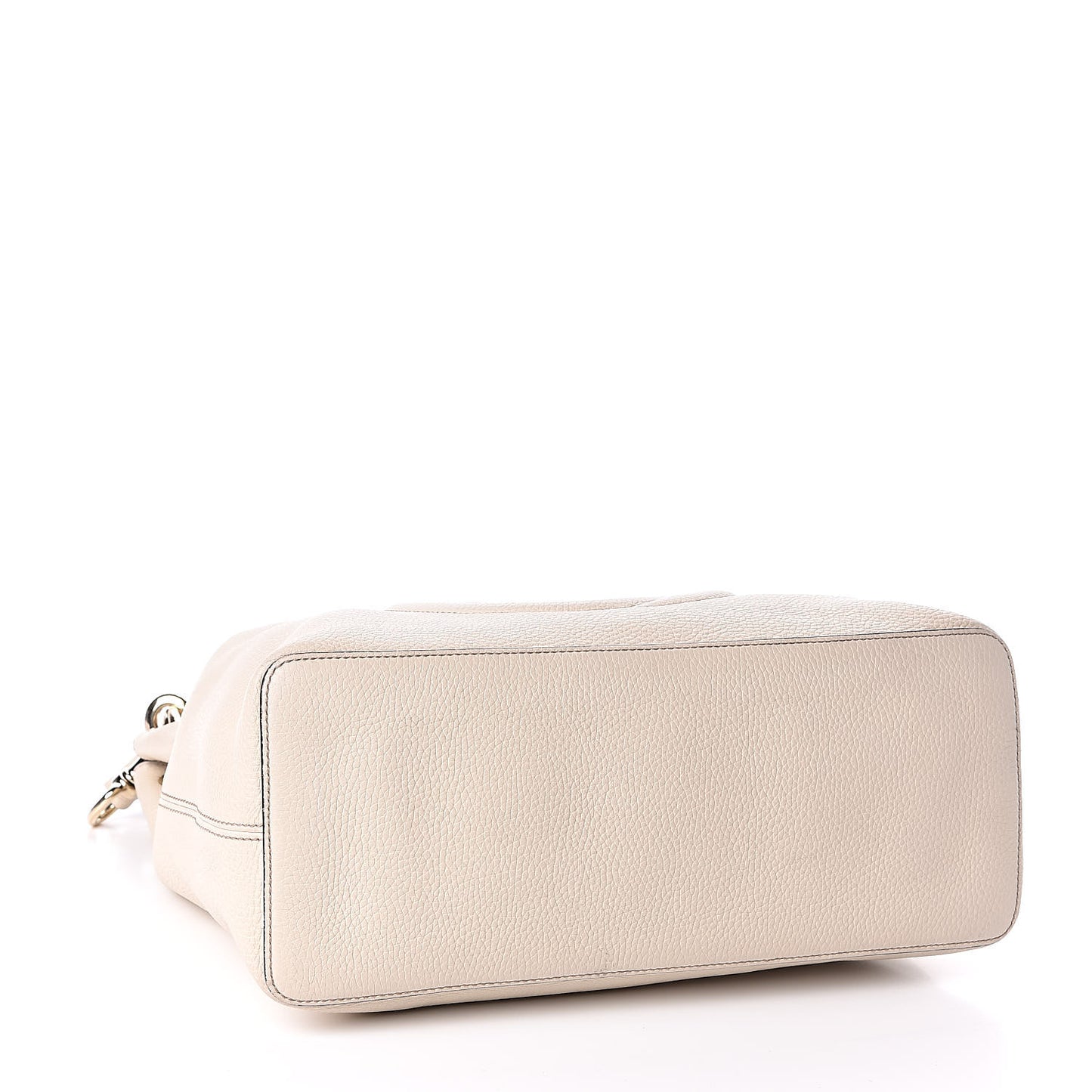 Pebbled Calfskin Large Soho Hobo Off White
