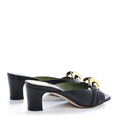 Gucci Malaga Kid Half Moon GG Square Toe Slide Sandals 38 Black 4 of 9