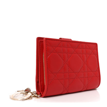Christian Dior Lambskin Cannage Lady Dior Eden Wallet Rouge Vif 3 of 6