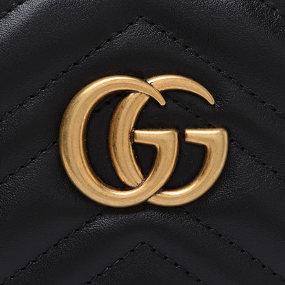 Gucci Calfskin Matelasse GG Marmont Wristlet Black 9 of 12